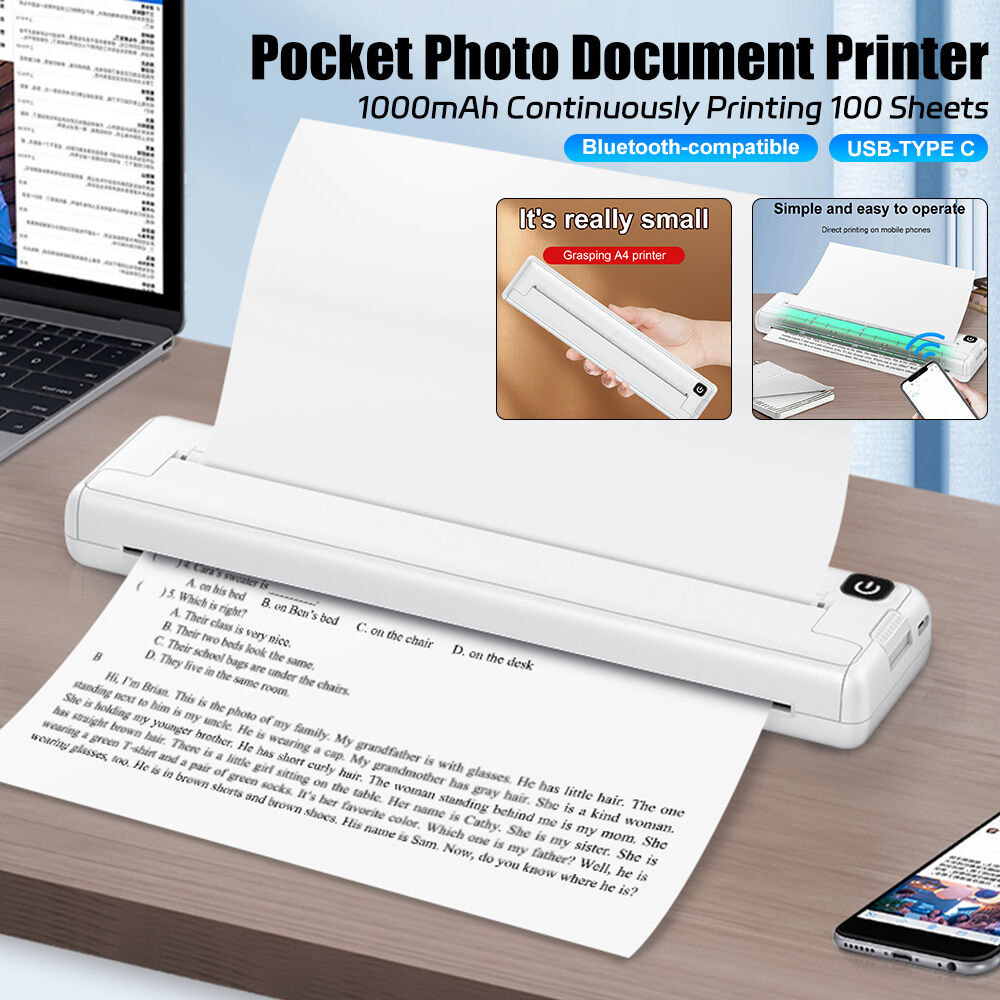 SanDisk | Wireless A4 Thermal Printer Inkless Pocket Photo Document Maker 1000mAh ราคา 2,736 บาท*ส่งฟรี