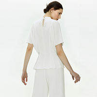 AMII | เสื้อเชิ้ตชีฟองสำหรับใส่ทำงาน คอระบาย สไตล์ดราป