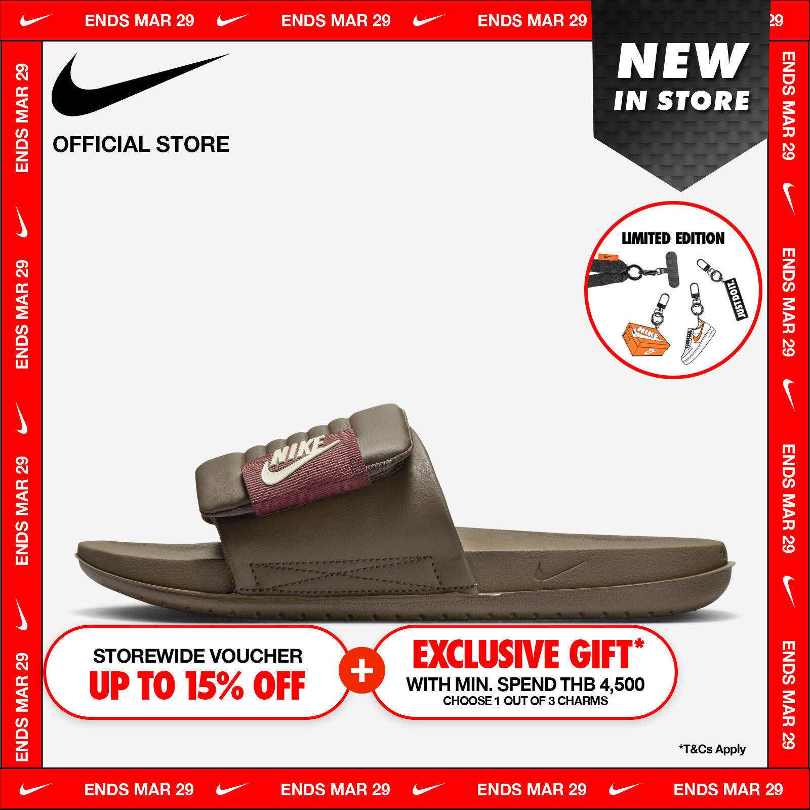 Nike Men's Offcourt Adjust Slide Shoes - Ironstone ราคา 1,400 บาท*ส่งฟรี