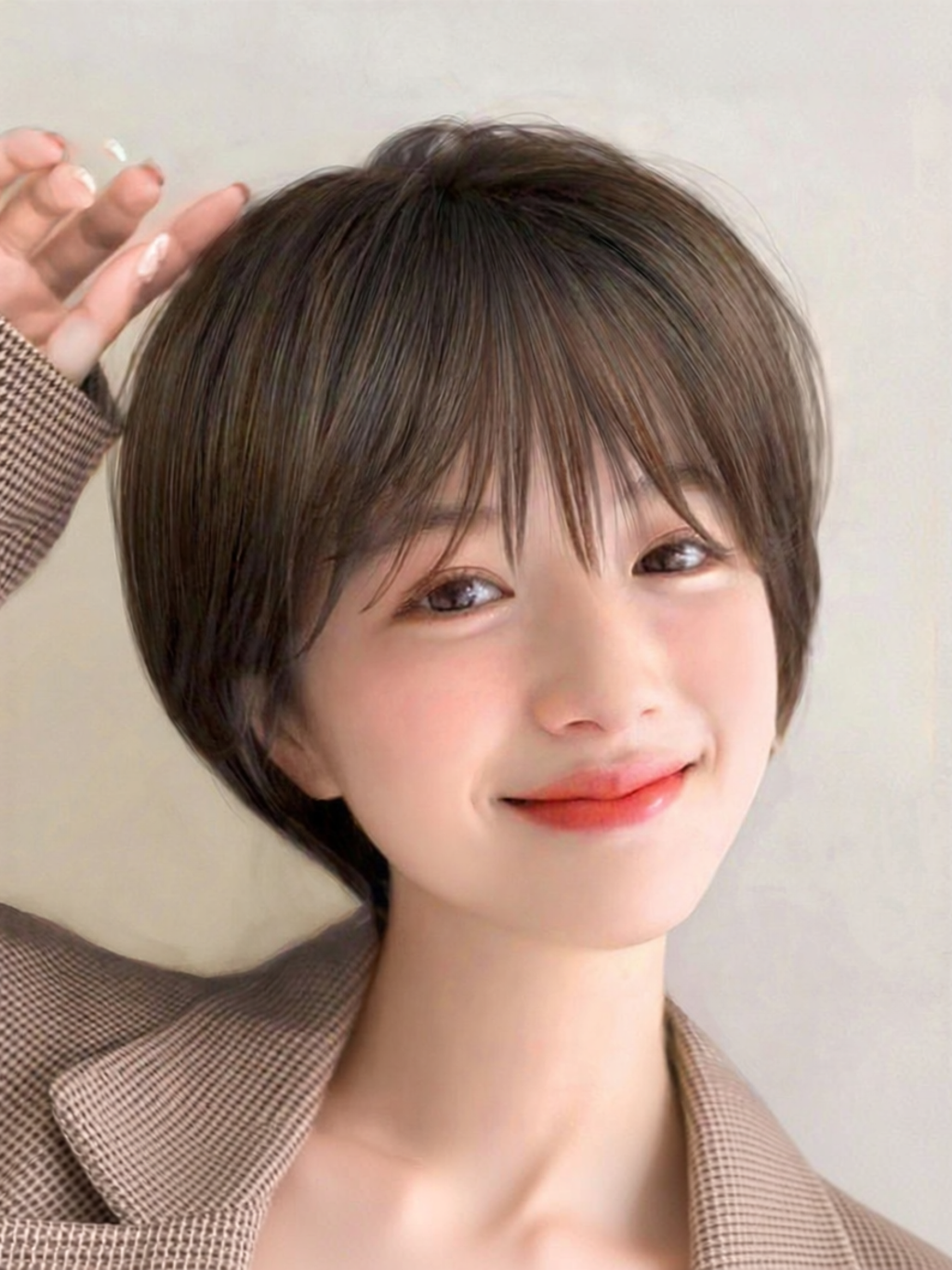 MENGSIQIAN | Natural Look Full Head Human Hair Wig Bob Style For Round Faces ราคา 5,455 บาท*ส่งฟรี