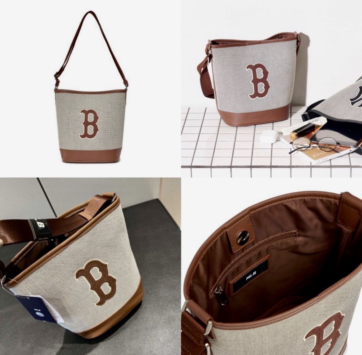 MLB Basic Big Logo Canvas Bucket Bag - Applebee Pre order