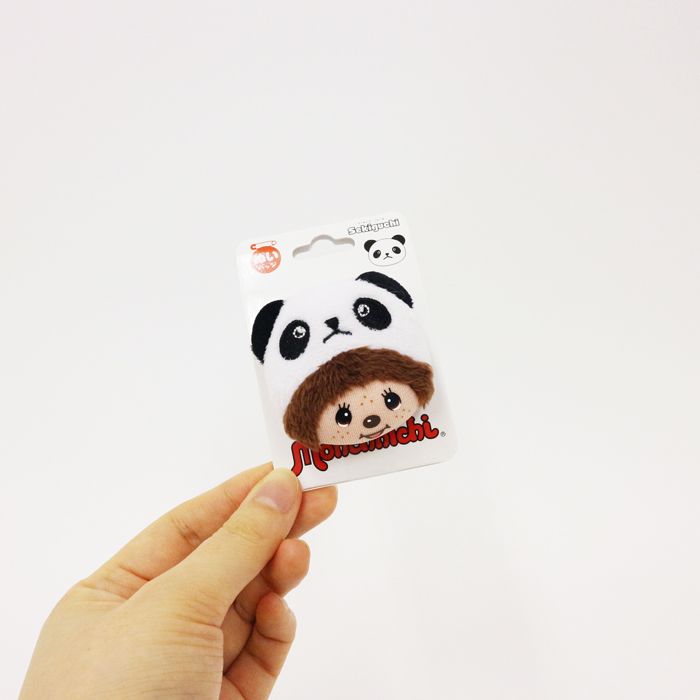 Monchhichi] stuffed animal badge H5cm / Panda / Matcha / Strawberry /  Safety pin / Japanese toy / Sekiguchi