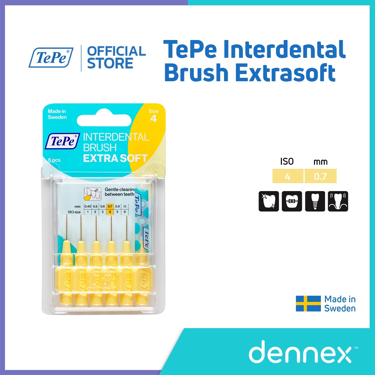 แปรงซอกฟันขนนุ่มพิเศษ TePe interdental Brush Extra Soft