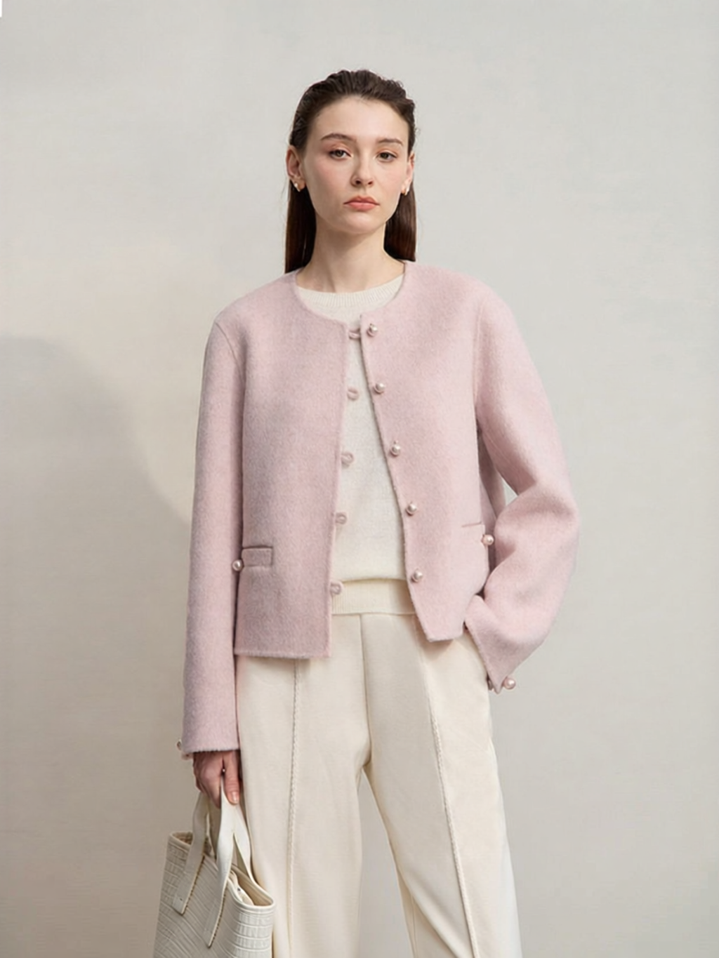 AMII | Elegant Simple Woolen Blended Coat ราคา 7,309 บาท*ส่งฟรี