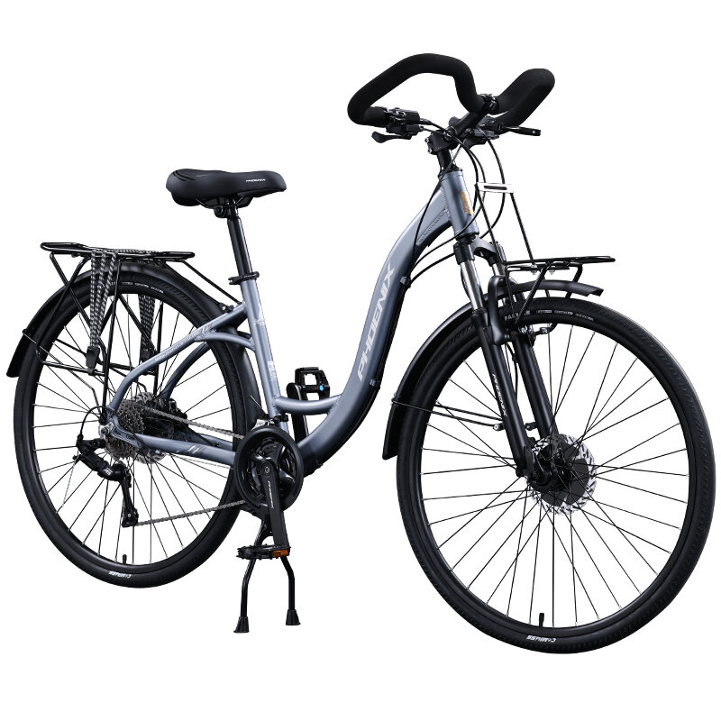 อุปกรณ์กีฬาและฟิตเนส Phoenix การเดินทางระยะไกลลูกปืนทั้งหมด Derailleur น้ำมันเบรค City Mountain Hybrid Bike ราคา 15,722 บาท*ส่งฟรี