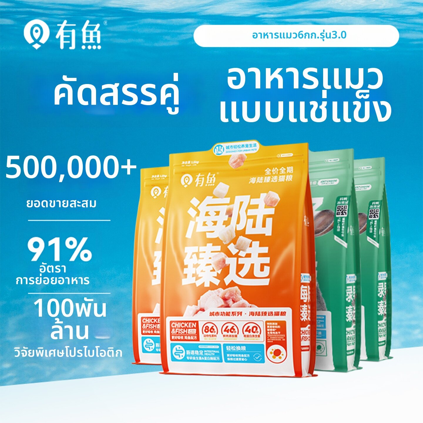 YOOIU | Freeze Dried Grain Free High Protein Cat Food 6/12kg ราคา 2,599 บาท*ส่งฟรี