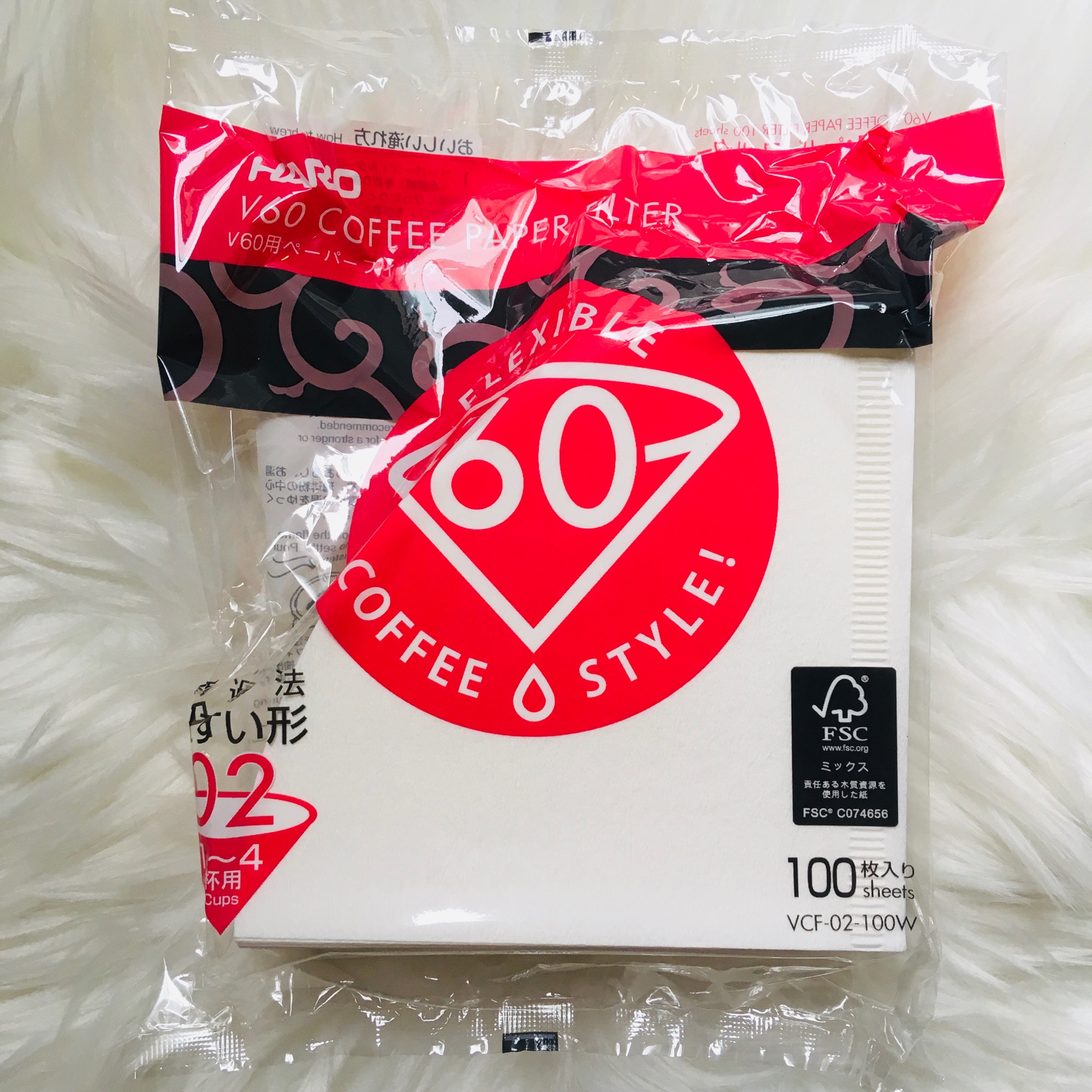 Hario V60 Coffee Paper Filter 02 1-4cups (white) 100แผ่น กระดาษกรองกาแฟดริป (สีขาว)