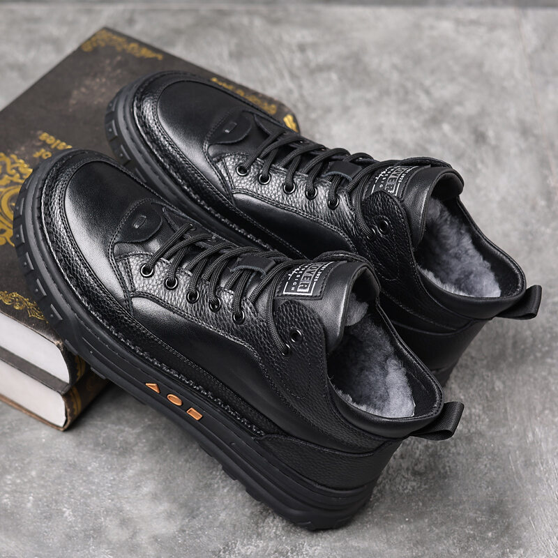 MANPI | Winter Warm Wool Leather Boots ราคา 4,380 บาท*ส่งฟรี