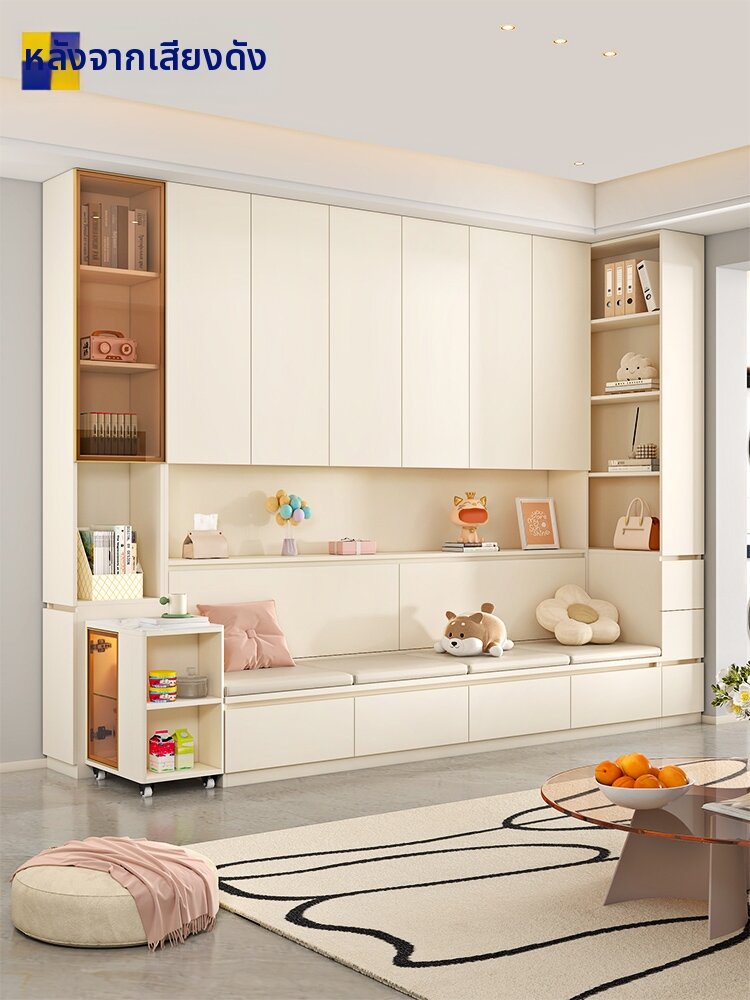 XUANXIAOZHIHOU | Cream Style Corner Storage Cabinet Bookshelf ราคา 60,262 บาท*ส่งฟรี
