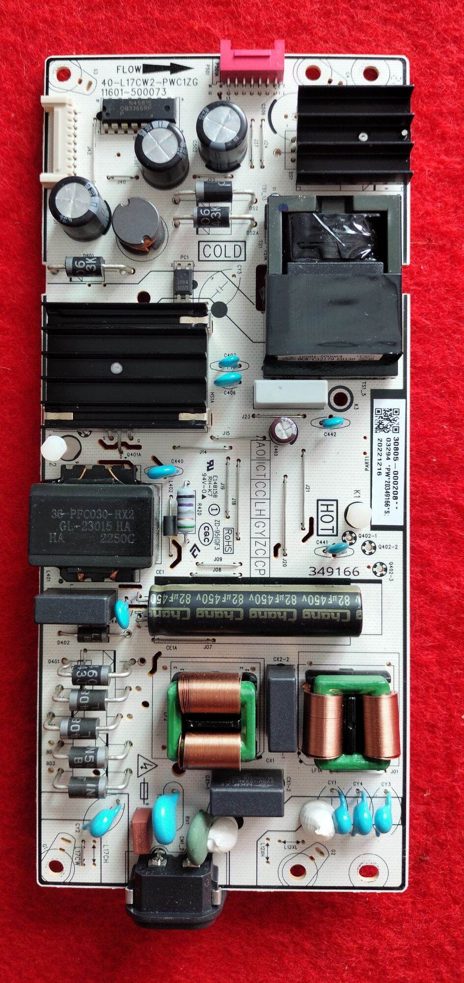 Power Supply Tv Tcl Board Model 65P635. Parboard 40-L17Cw2-Pwc1Zg, 100% Genuine, Second-Hand, Beautiful Condition. ราคา 1,180 บาท*ส่งฟรี
