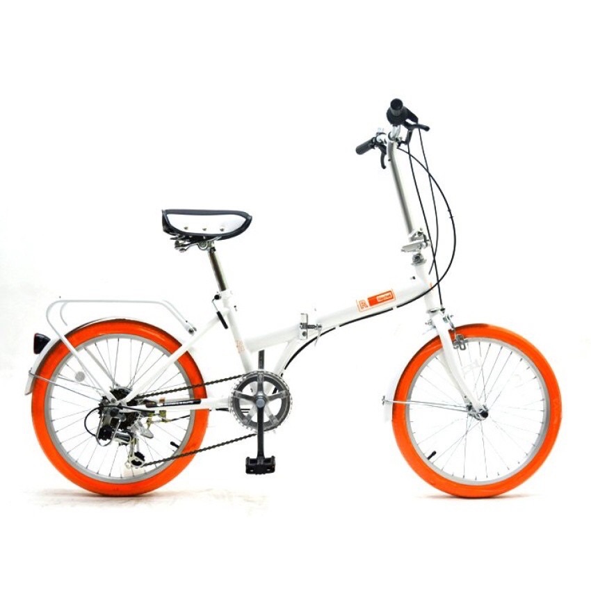 RAYCHELL จักรยานพับได้ นำเข้าจากญี่ปุ่น  รุ่น MF 206 RR (สีขาวยางส้ม)