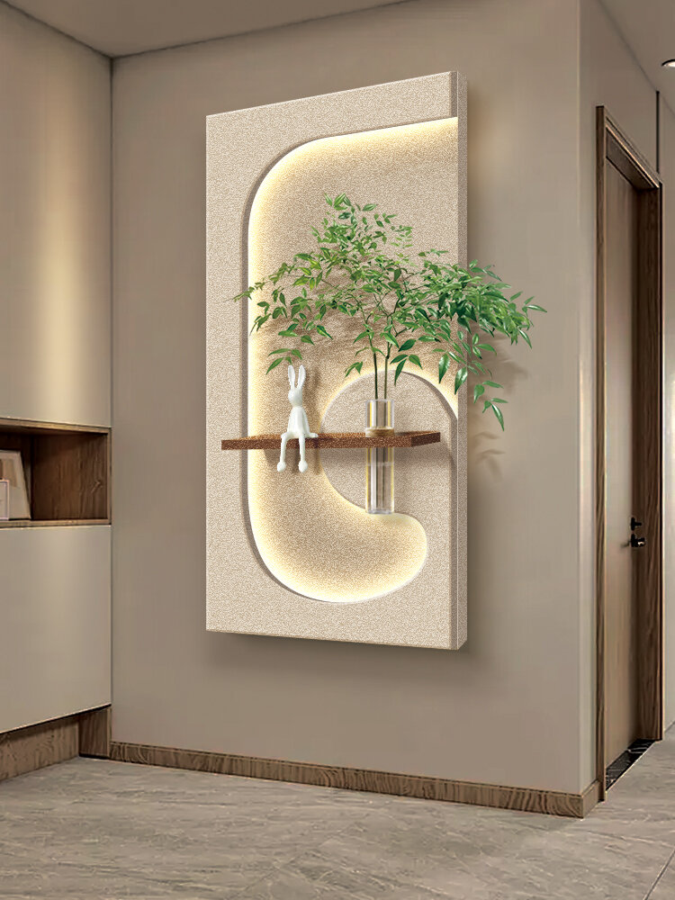 [ARTPIONEER | Creamy Style 3D Wall Art with Water Cultivation Plants and Wall Lamp,ARTPIONEER | Creamy Style 3D Wall Art with Water Cultivation Plants and Wall Lamp,] ราคา 4,783 บาท*ส่งฟรี