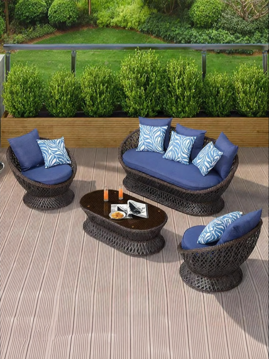 ZIYE | Outdoor Rattan Sofa Set For Courtyard Patio Villa ราคา 98,284 บาท*ส่งฟรี