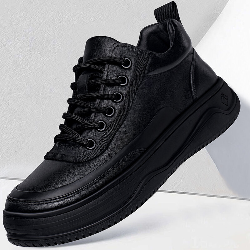 YUNMIANXIU | Warm Insulated High-Top Leather Casual Sneakers - ยี่ห้อ YUNMIANXIU ราคา 10,094 บาท*ส่งฟรี