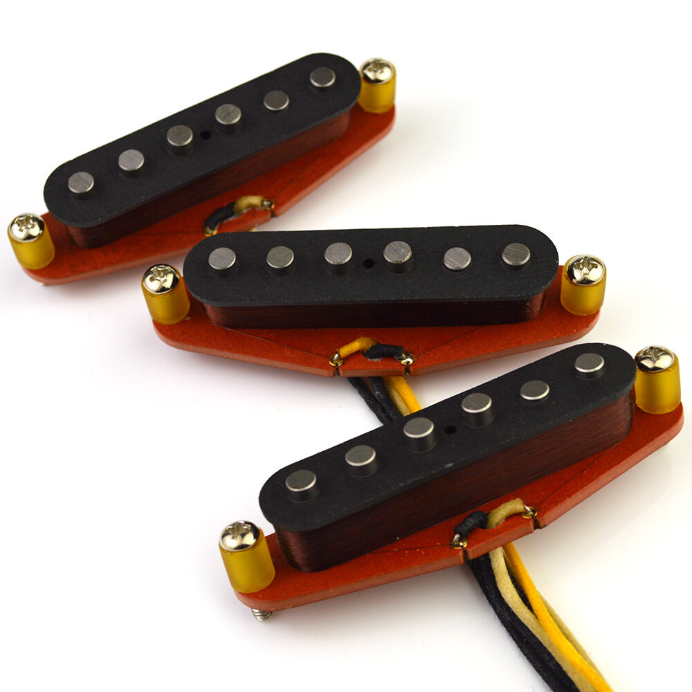 Vintage Handmade Hot Rock Alnico 5 กีตาร์ไฟฟ้า ST Single Coil Plain Pickup สีแดงฐานไฟเบอร์ Overwound 7.6K 7.6K 9.4K ราคา 1,032 บาท*ส่งฟรี