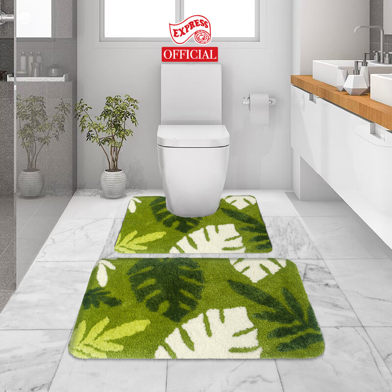 2 PIECES STELLAR LINE BATH MATS 45x70cm.+U-SHAPE 50X60cm. SOFT MAT THICK 16-20mm TPR ANTI-SLIP BACKING, WASHABLE, QUICK DRY * EXPRESS CARPET ราคา 1,120 บาท*ส่งฟรี