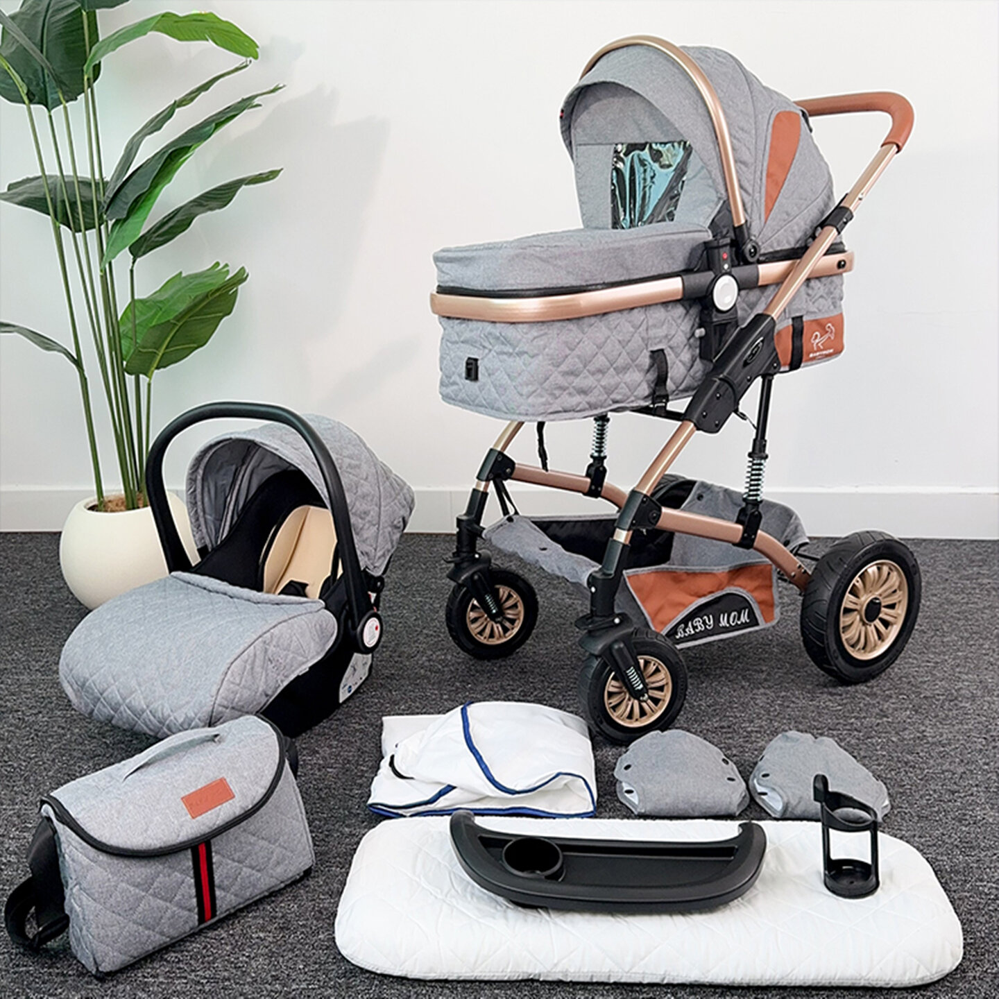 WEIJIA | 4-in-1 Reversible Safety Stroller