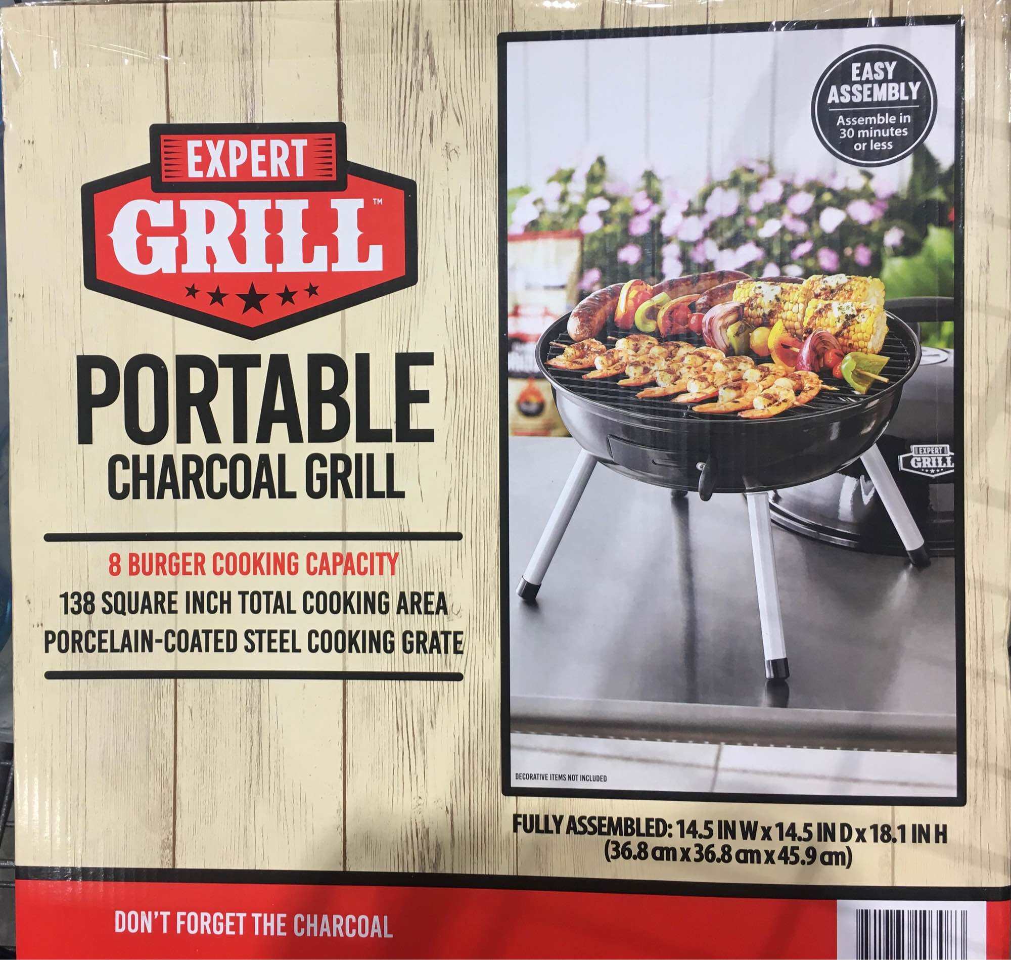 Expert Grill 14.5 Inches Portable Charcoal Grill Black