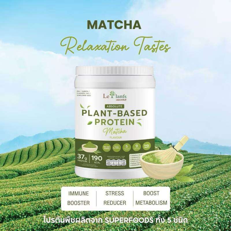 โปรตีน โปรตีนพืชเลอแพล้นส์ รสมัทฉะ 800กรัม [ไม่มีถั่วเหลืองและนม] LePlants Protein 800g. กระปุกใหญ่ ราคา 1,590 บาท*ส่งฟรี