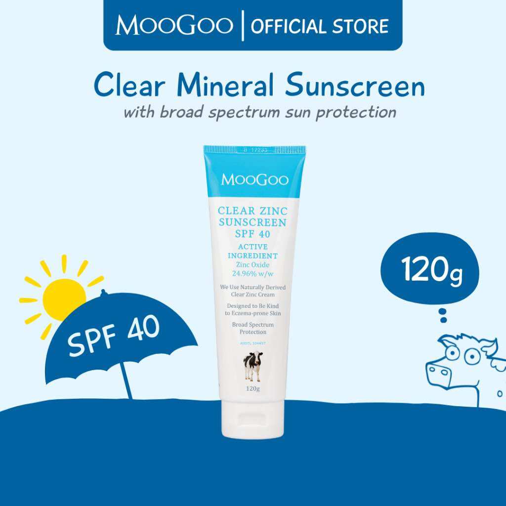 Moogoo Clear Zinc Sunscreen Spf40 | Natural Sunscreen, Waterproof Formula, Zinc Oxide, Spf 40 ราคา 1,268 บาท*ส่งฟรี