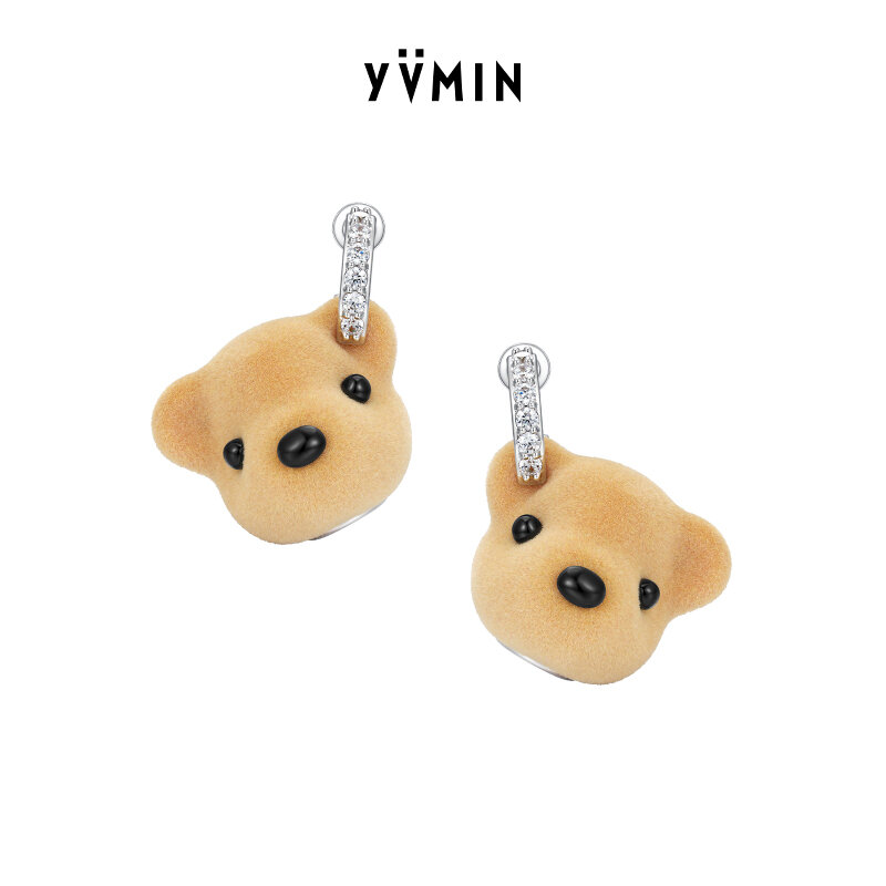 YVMIN|Velvet Bear Head Earrings ราคา 6,845 บาท*ส่งฟรี