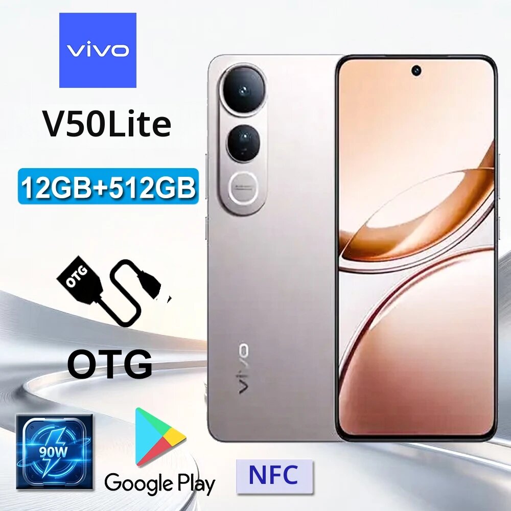 vivo | สมาร์ทโฟน VIVO V50 Lite 5G ฟังก์ชัน NFC/ระบบจดจำใบหน้า/หน่วยความจำ 12GB+512GB/แบตเตอรี่ 6500mAh/ชาร์จเร็ว 90W/พอร์ตเชื่อมต่อแบบ Type-C ราคา 8,301 บาท*ส่งฟรี