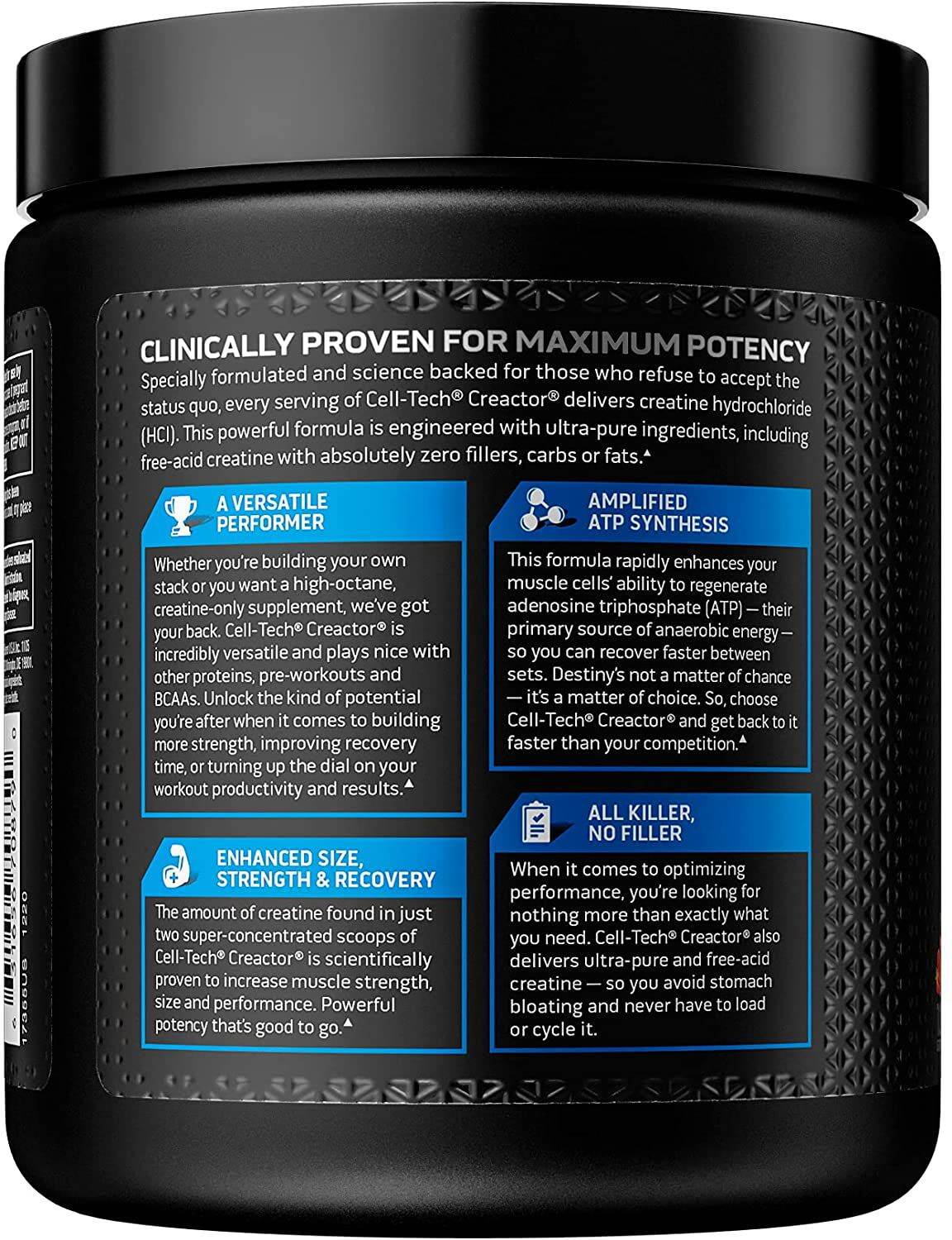 MuscleTech CellTech Creactor Creatine HCl Powder Post Workout Muscle Builder for Creatine