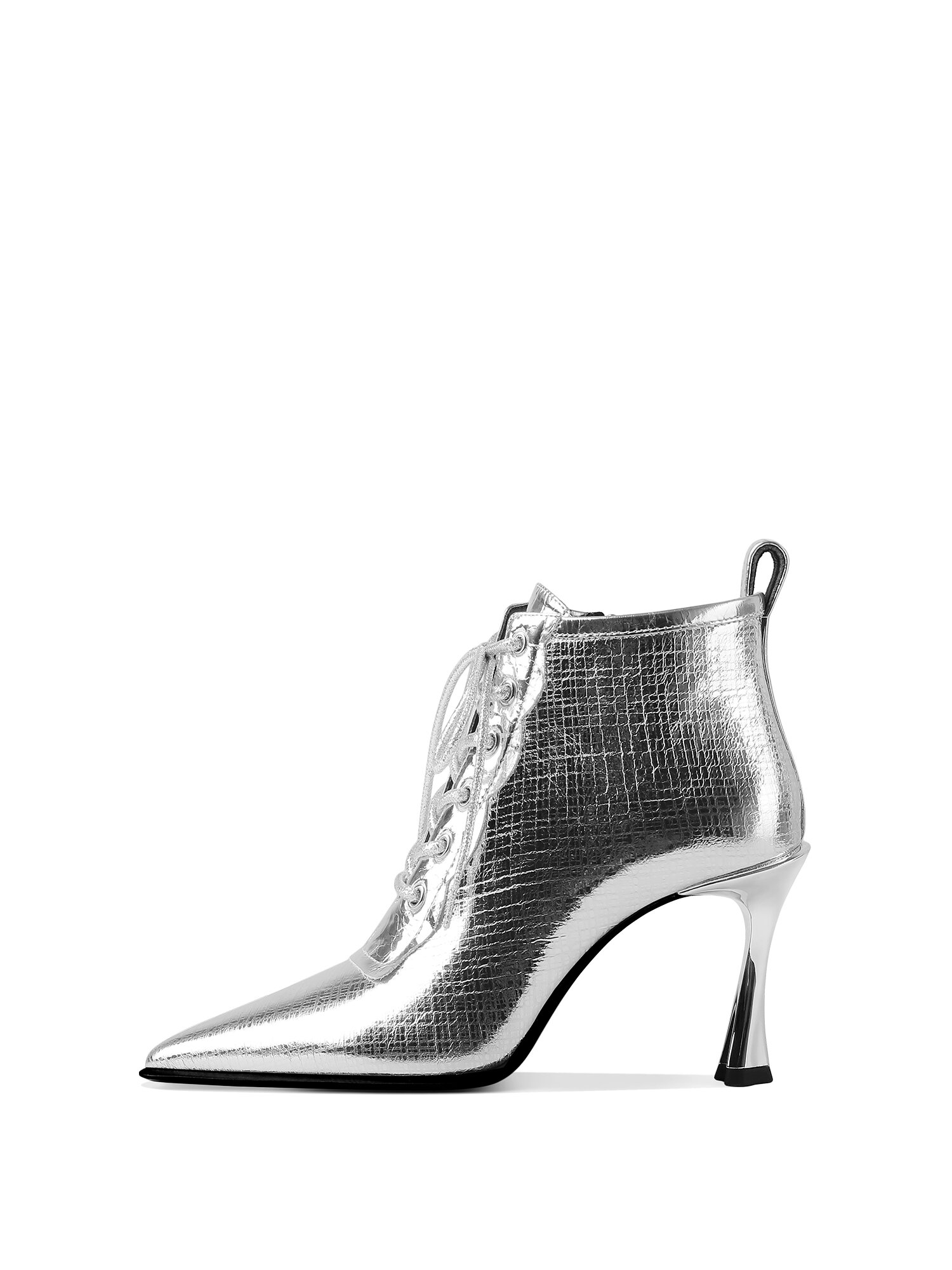 HOOV | Suede Leather High Heel Boots Ankle ราคา 8,216 บาท*ส่งฟรี