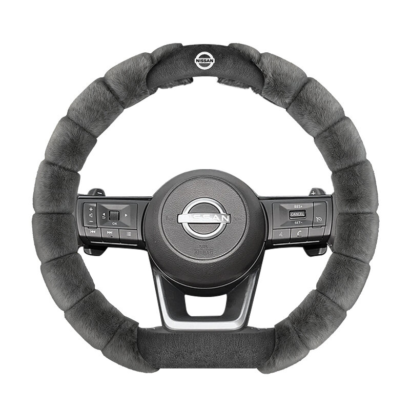 QIKENJIN | Winter Fleece Steering Wheel Cover for Nissan X-Trail, Tiida, Lannia, Sunny, Teana, Rogue, Qashqai, and X-Trail ราคา 725 บาท*ส่งฟรี
