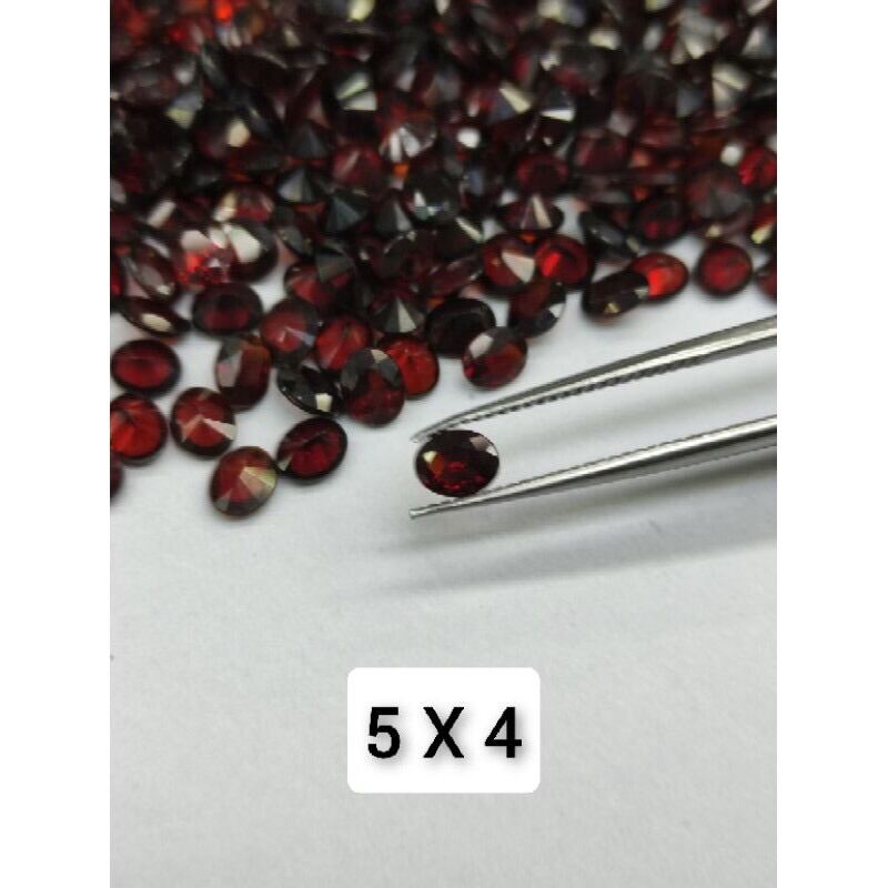 พลอยโกเมนแท้ 5X4 มิล (mm): 20เม็ด! รูปไข่. 5X4 Oval Natural Garnet