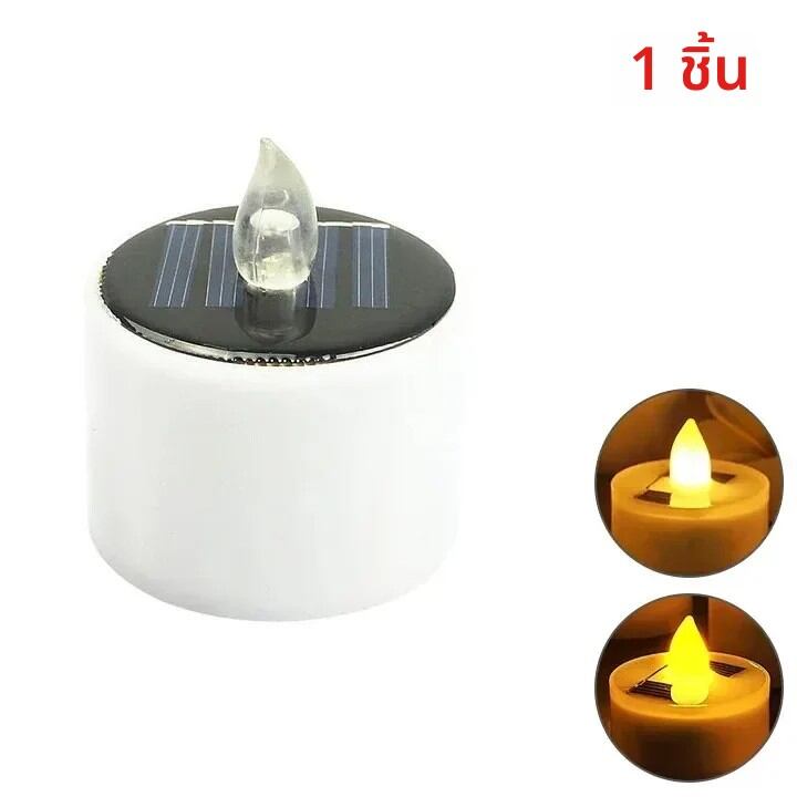 พลังงานแสงอาทิตย์ LED เทียน Flameless กันน้ําแบบชาร์จไฟได้สําหรับปาร์ตี้สวนกลางแจ้งของขวัญฮาโลวีน Day of the Dead ตกแต่ง