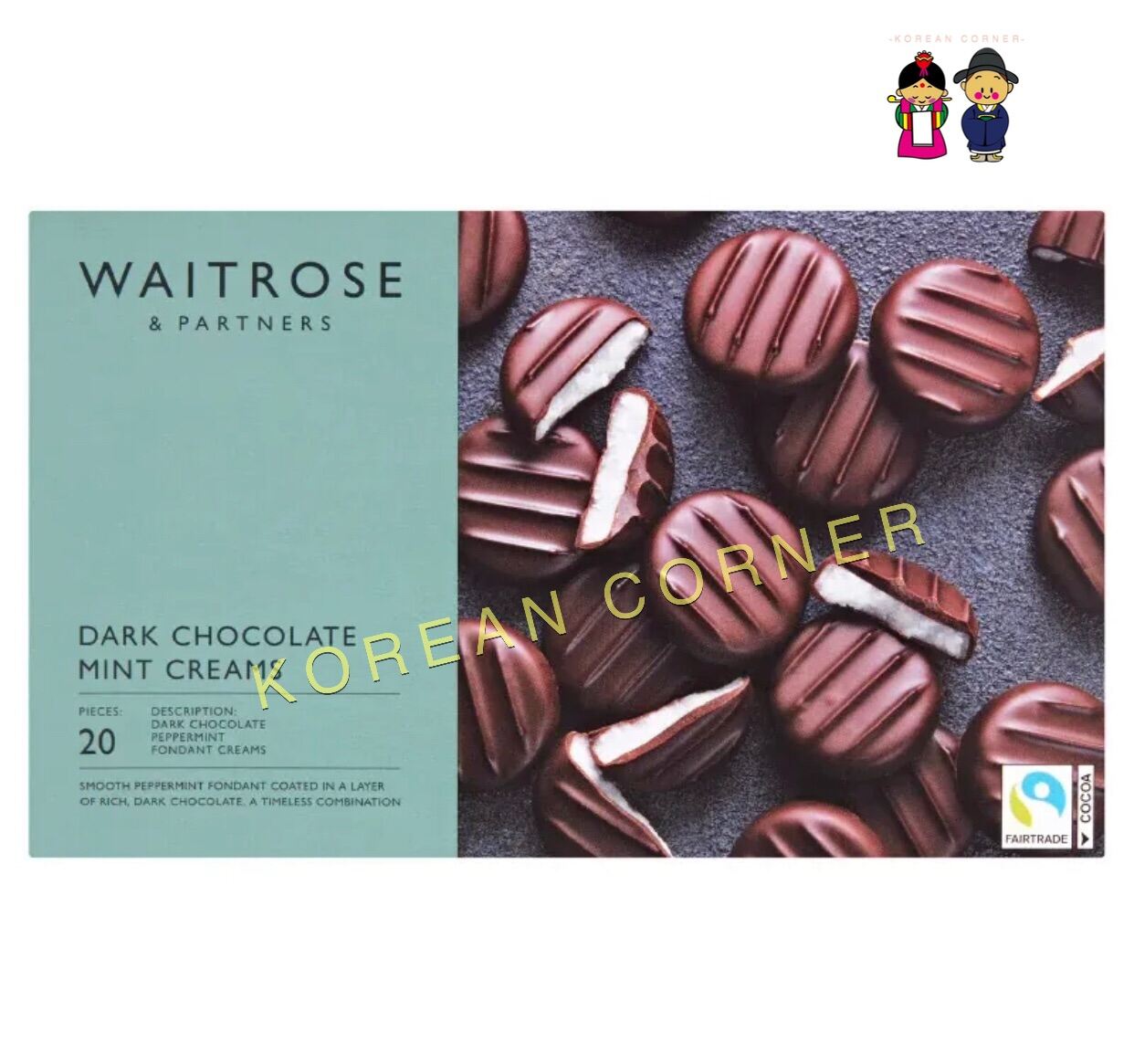 WAITROSE Dark Chocolate Mint Cream ดาร์กช็อกโกแลตสอดไส้ครีมรสเปปเปอร์มิ