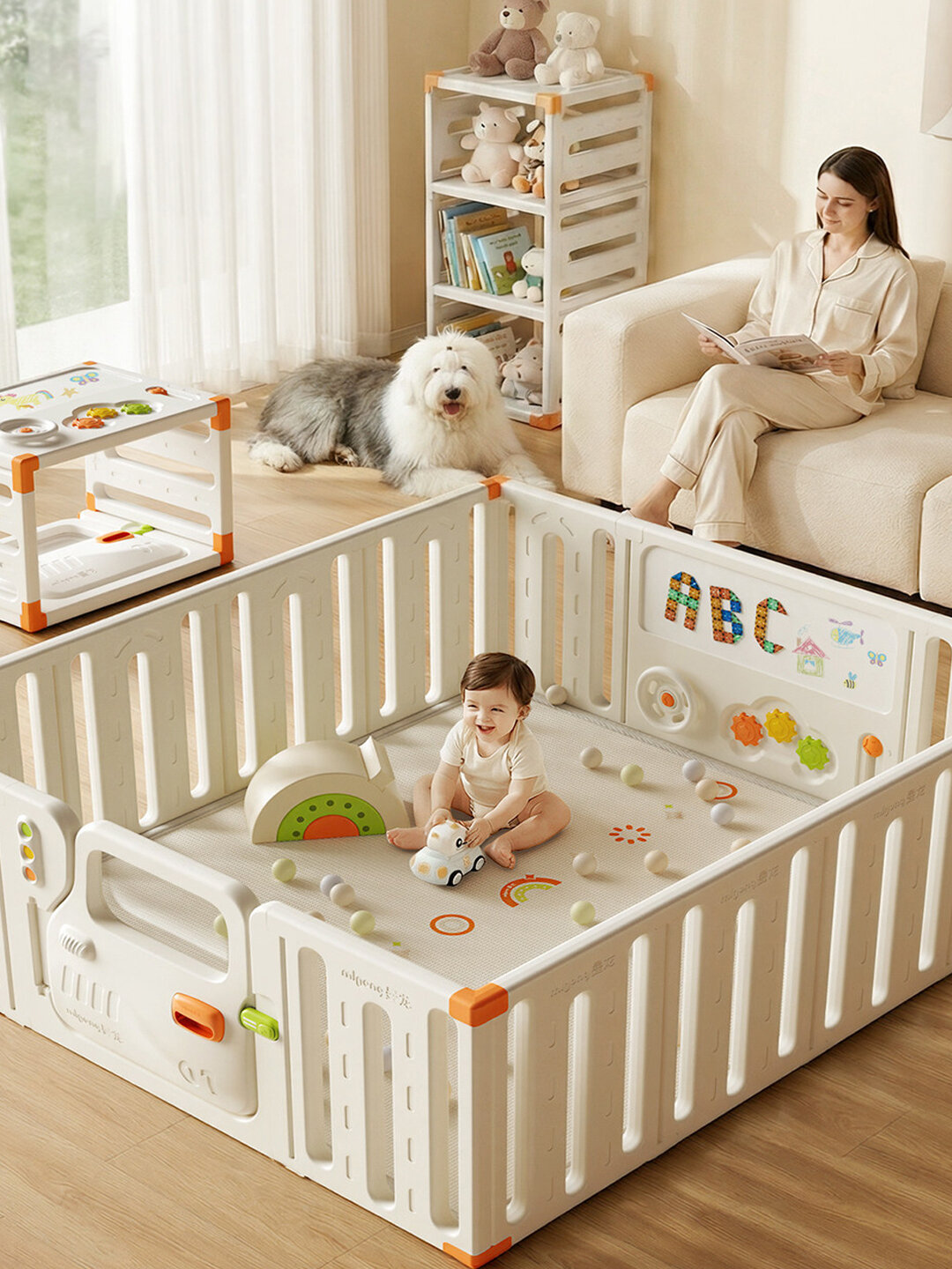 MLOONG | Infant and Toddler Protective Fence Play Mat Foldable Guardrail ราคา 10,049 บาท*ส่งฟรี