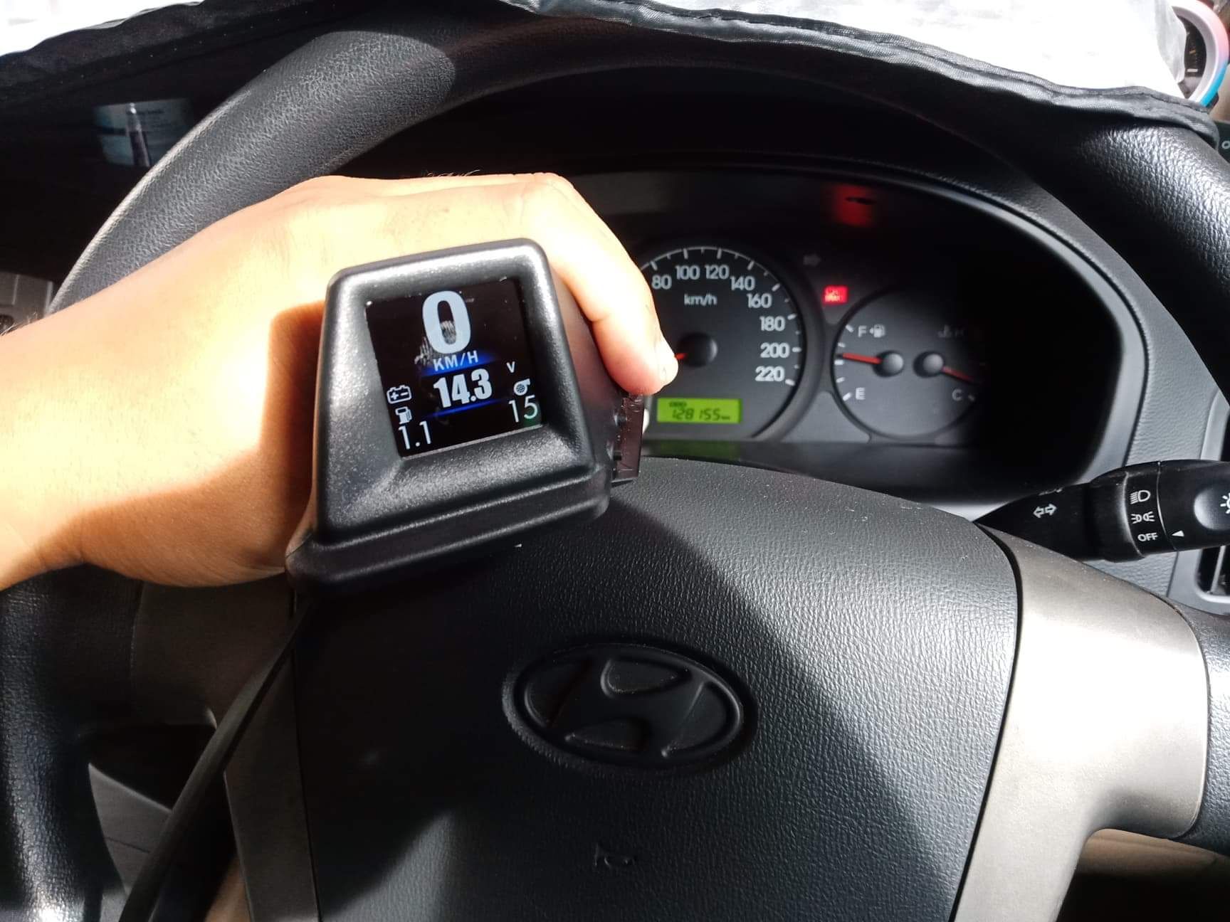 เกจวัดความร้อนรถ New Model!! OBD2+GPS AP-1 วัดความเร็ว วัดรอบ ตั้งเสียงเตือน ไม่ตัดต่อสายไฟ เสียบ OBD2