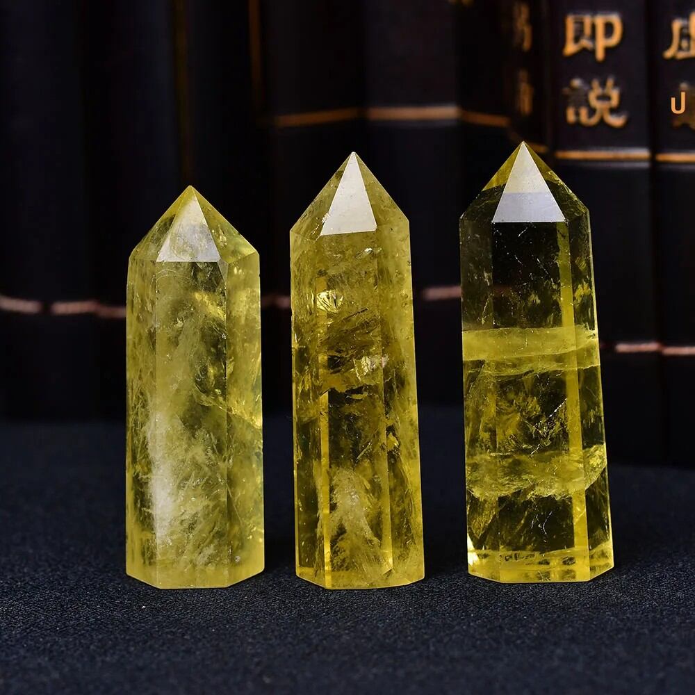 1 PC คริสตัลธรรมชาติ Citrine Healing Obelisk สีเหลืองควอตซ์ Wand เครื่องประดับที่สวยงามสําหรับตกแต่งบ้านหินพีระมิด