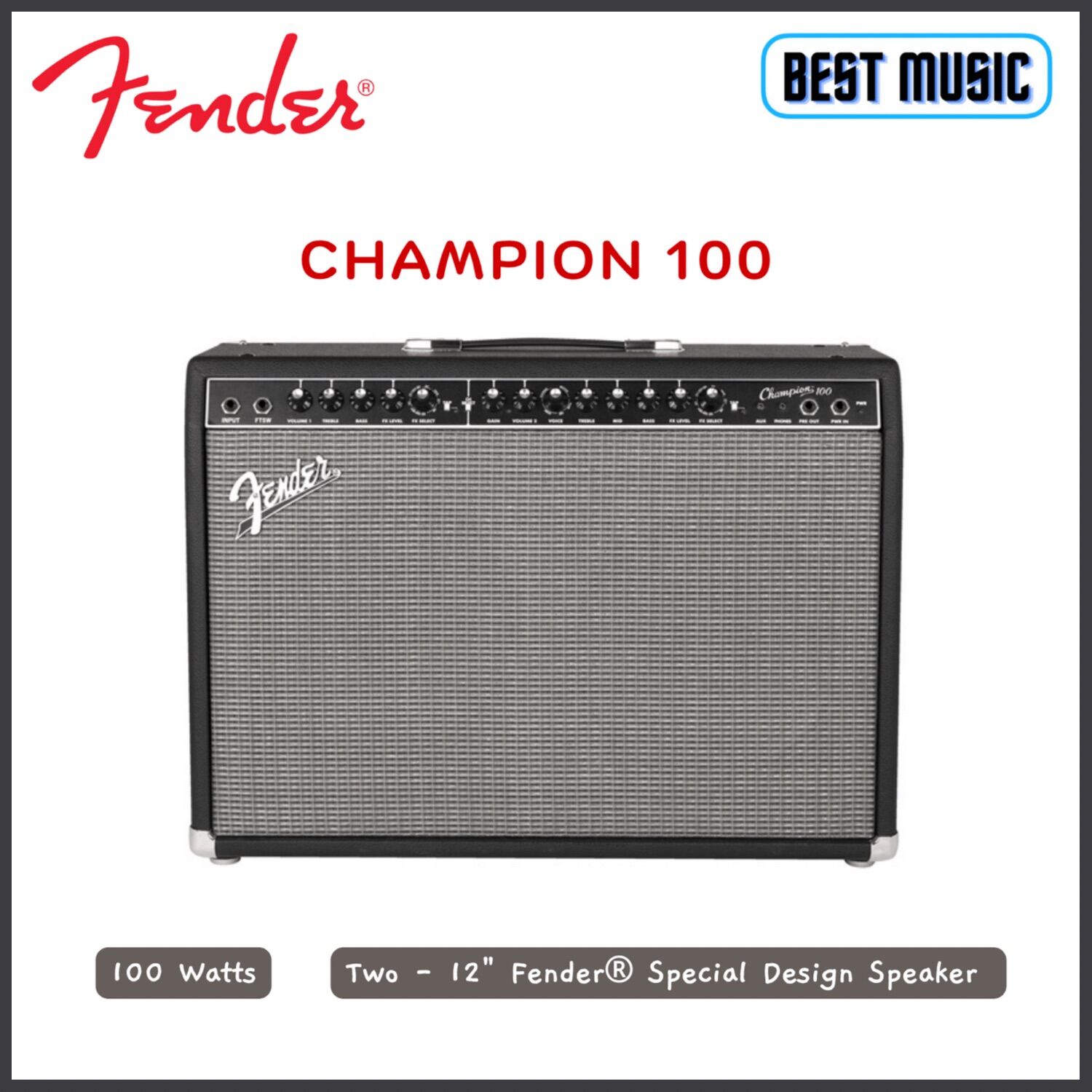 Fender Champion 100 แอมป์กีต้าร์ไฟฟ้า 100 วัตต์ Lazada.co.th