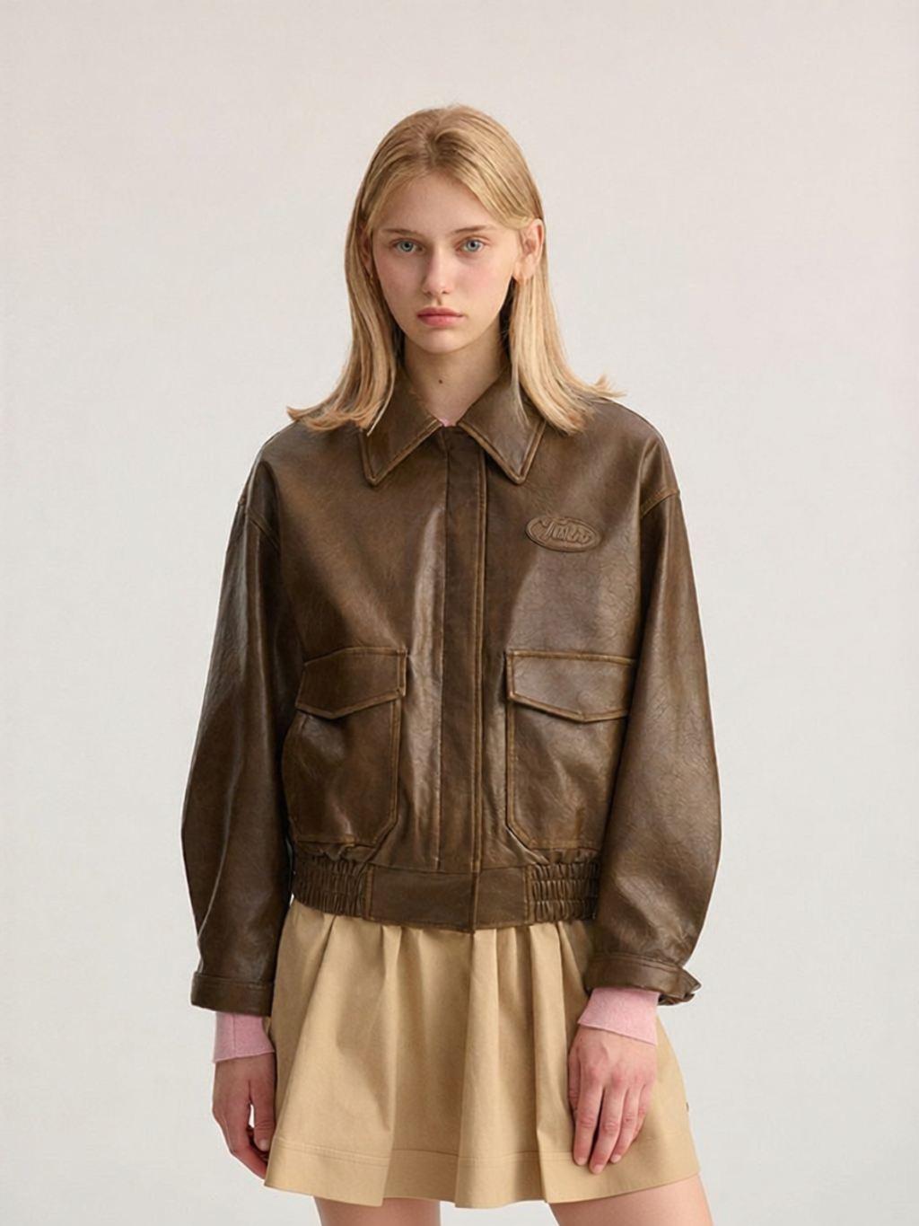 TEENIE WEENIE | Vintage Fashion Cool Comfort Women's Leather Jacket ราคา 7,206 บาท*ส่งฟรี