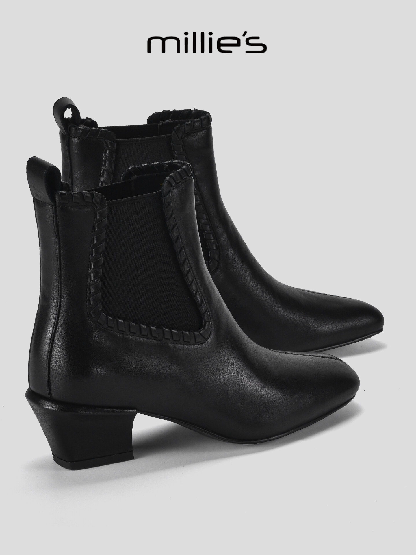 MILLIE'S | Warm Comfy Coarse Heel Chelsea Boots ราคา 8,028 บาท*ส่งฟรี