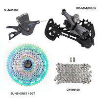 SHIMANO | Shimano Deore M6100 1x12 ความเร็ว Derailleurs Groupset 12S ขวา SHIFT LEVER ด้านหลัง Derailleur CN CHAIN Sunshine CASSETTE 46T 50T 52T