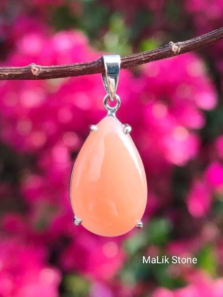 Claire Vessot Designs Peach Moonstone & White Topaz Chandelier 2
