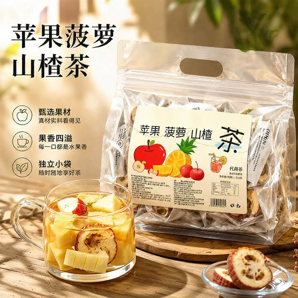 QIAOSHANGU | Cold and Hot Dual Use Apple Pineapple Hawthorn Tea 5VP ราคา 829 บาท*ส่งฟรี