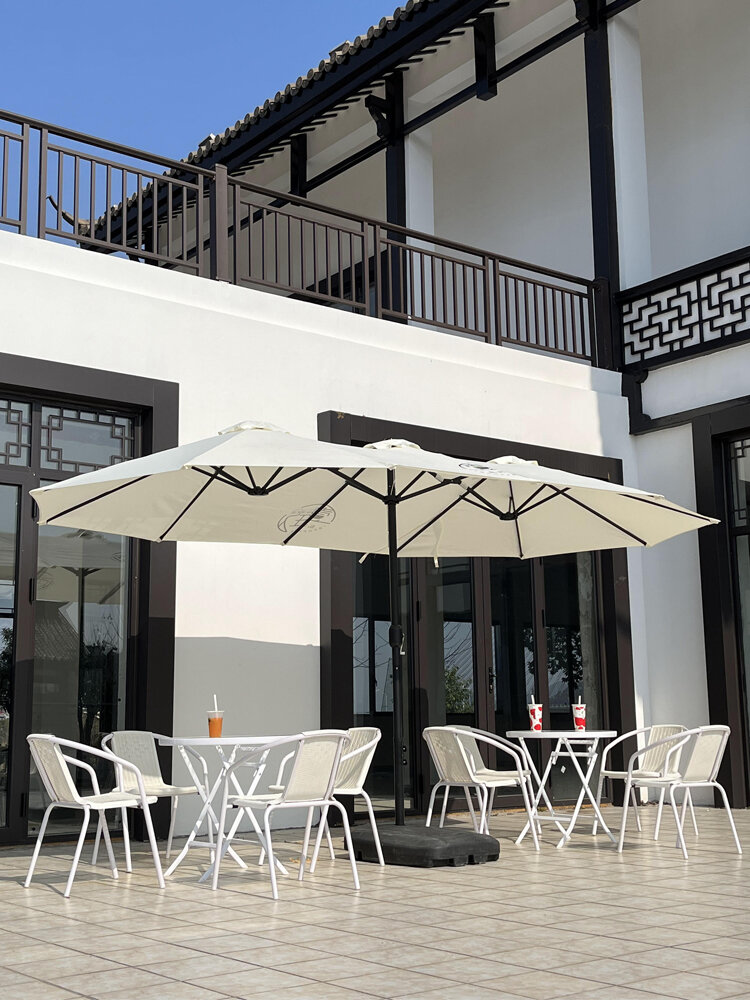 SUXIAN | White Dual-head Commercial Shade Umbrella ราคา 4,445 บาท*ส่งฟรี