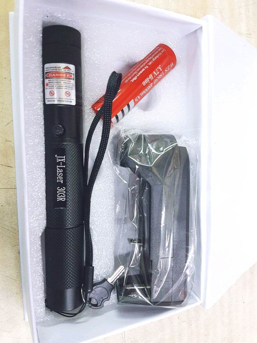 Laser pointer ไฟฉายเลเซอร์ แสงสีแดงปรับไฟได้ที่หัวรุ่น JX-3000R ราคา 289 บาท*ส่งฟรี