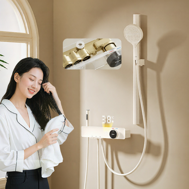 SSWW | No Ceiling Showerhead Shower Set with Piano Keys Home Use Brass ราคา 4,562 บาท*ส่งฟรี