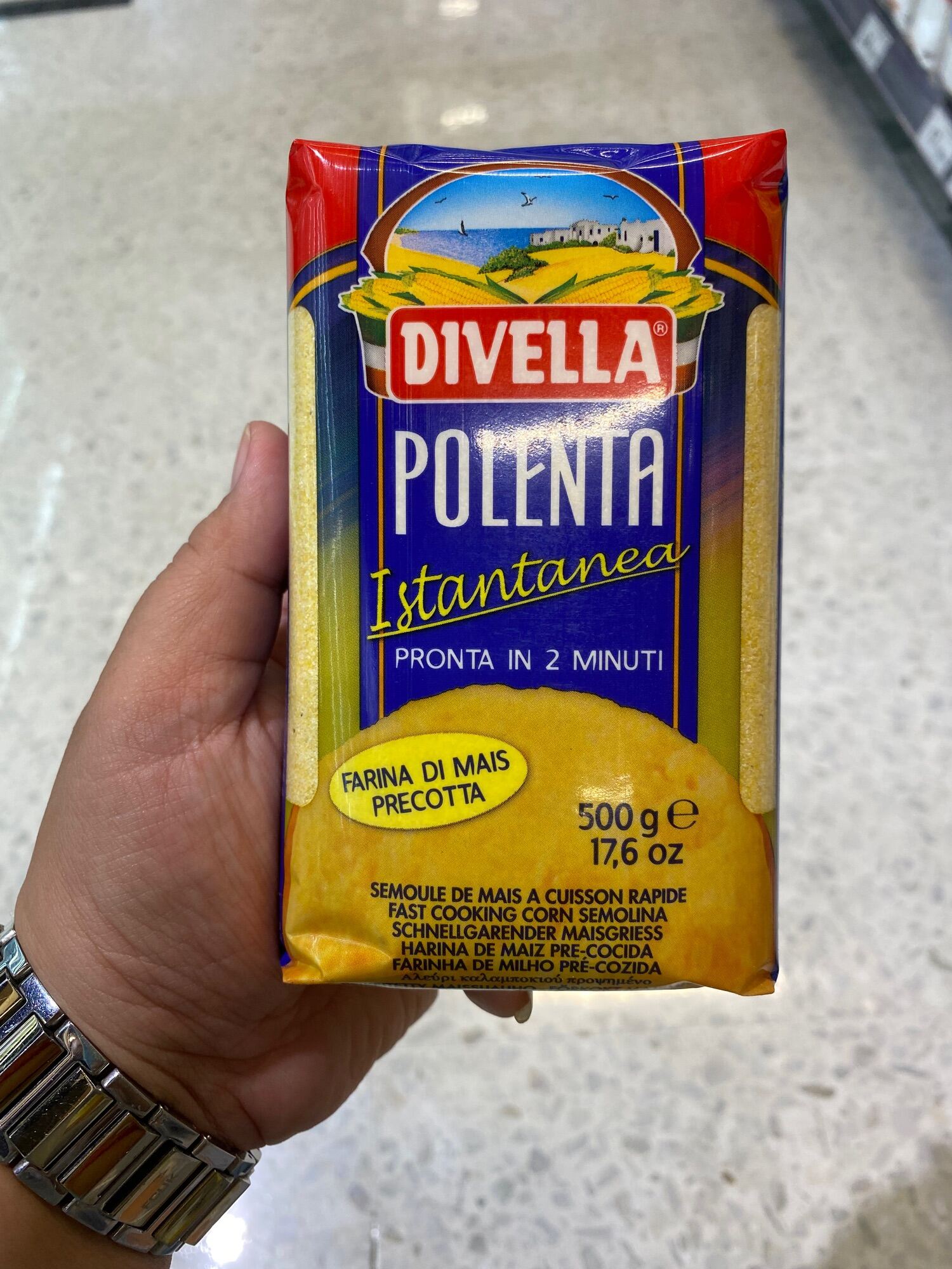 โพเลนต้า แป้งข้าวโพด ตรา ดีเวลล่า 500g Polenta Divella Brand แป้งข้าวโพด 100 นำเข้าจากอิตาลี