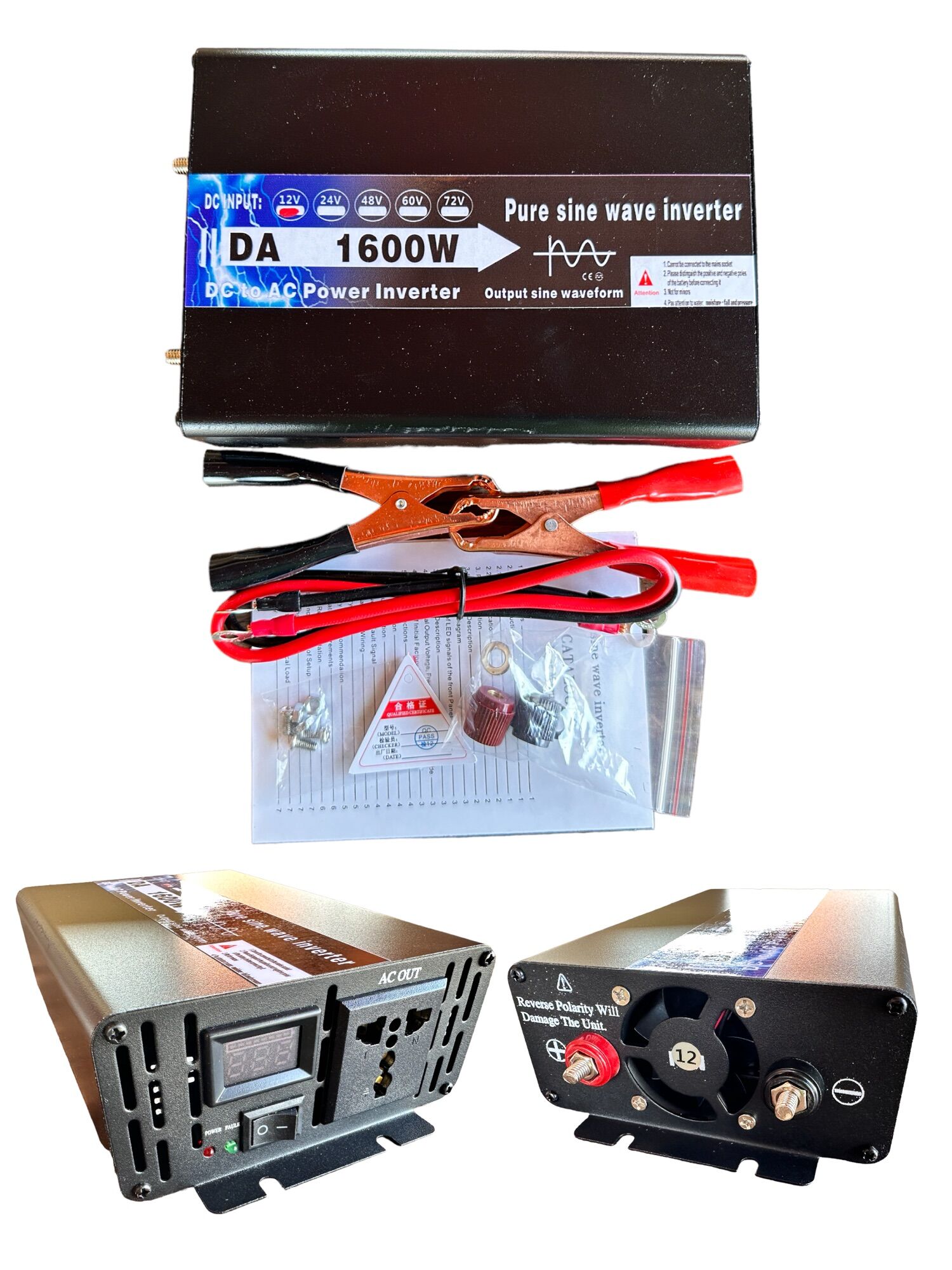 (พร้อมส่งจากไทย) DA Inverter 1600W รุ่น 12v24v ตัวแปลงไฟ คลื่นเพรียวซาย ...