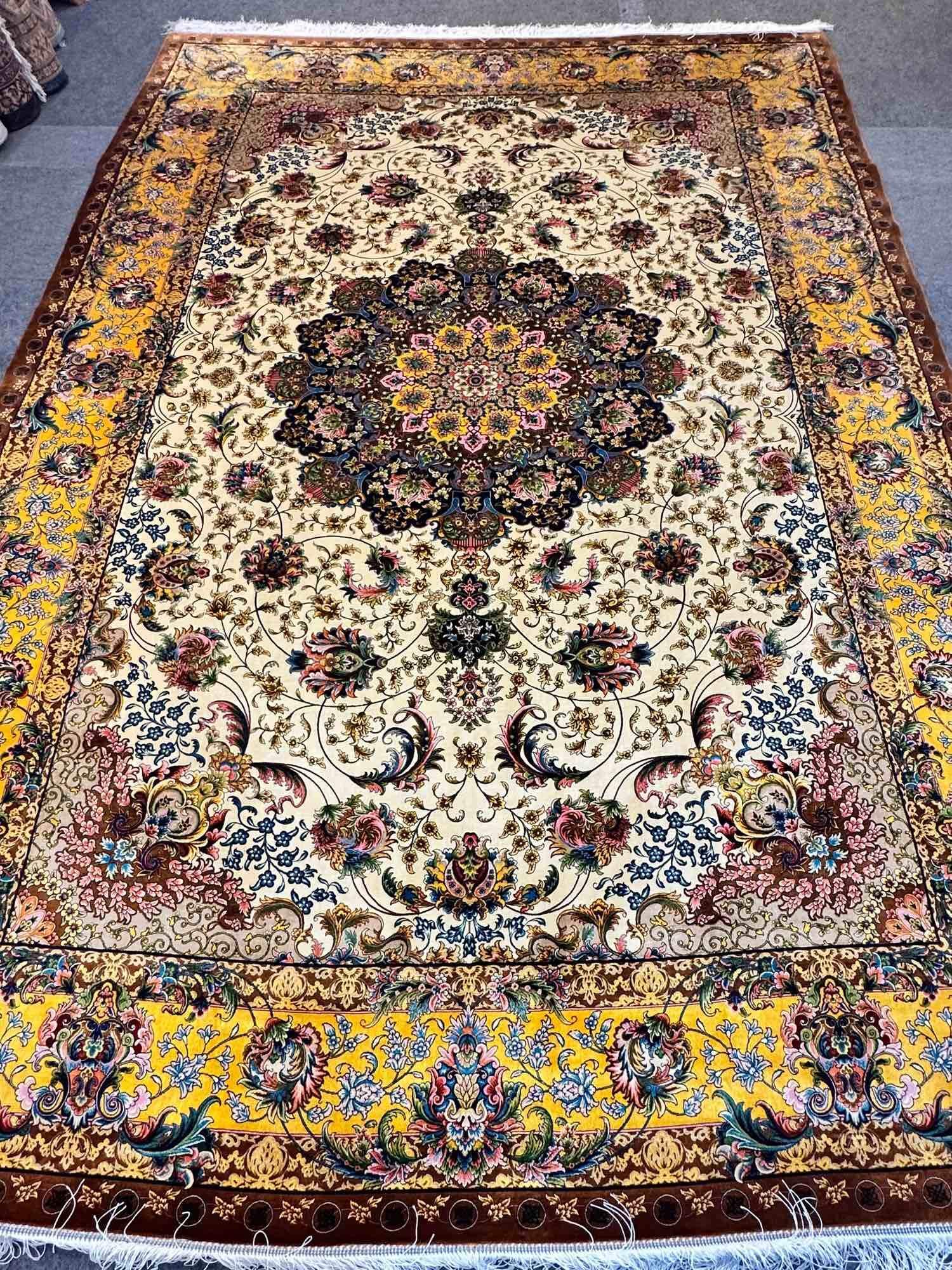 Persian silk on silk carpet, rug,  size 2x3 meter from Iran