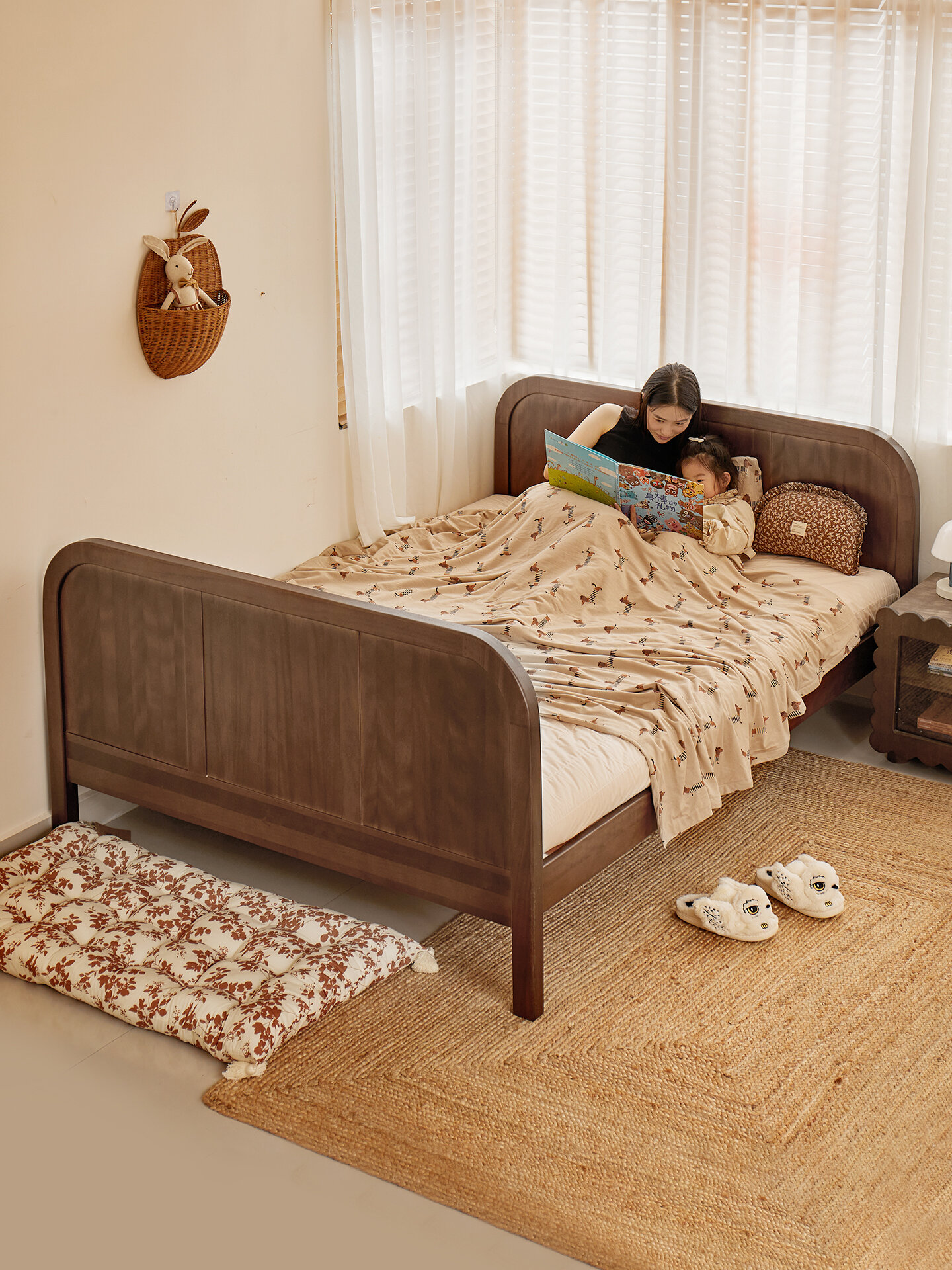 XILIMEI | French Retro Vintage Solid Wood Bed 1.5m ราคา 48,898 บาท*ส่งฟรี