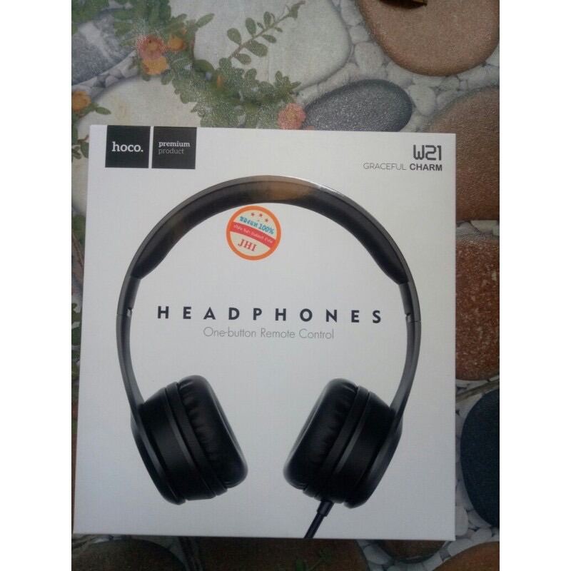 🔥New🔥หูฟัง Hoco W21 ของแท้ 100% มีไมโครโฟนใช้กับโน๊ตบุ๊ค มือถือ ได้ หู ...