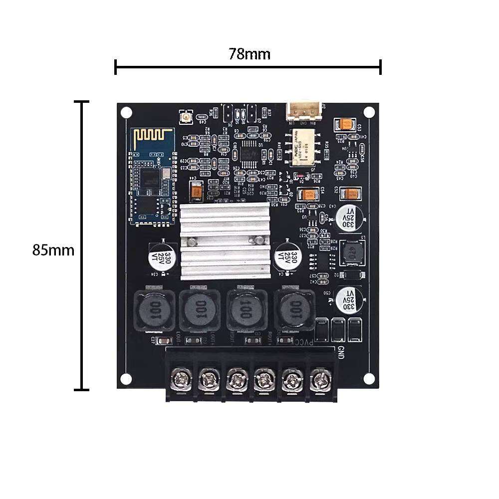 2x50W Bluetooth 5.0 HIFI Verstärker Board TPA3116D2, Digitale Stereo-Amp Dual-Kanal 5-27V DC & Hochwertiger Hi-Fi-Filter für Hochleistungssound